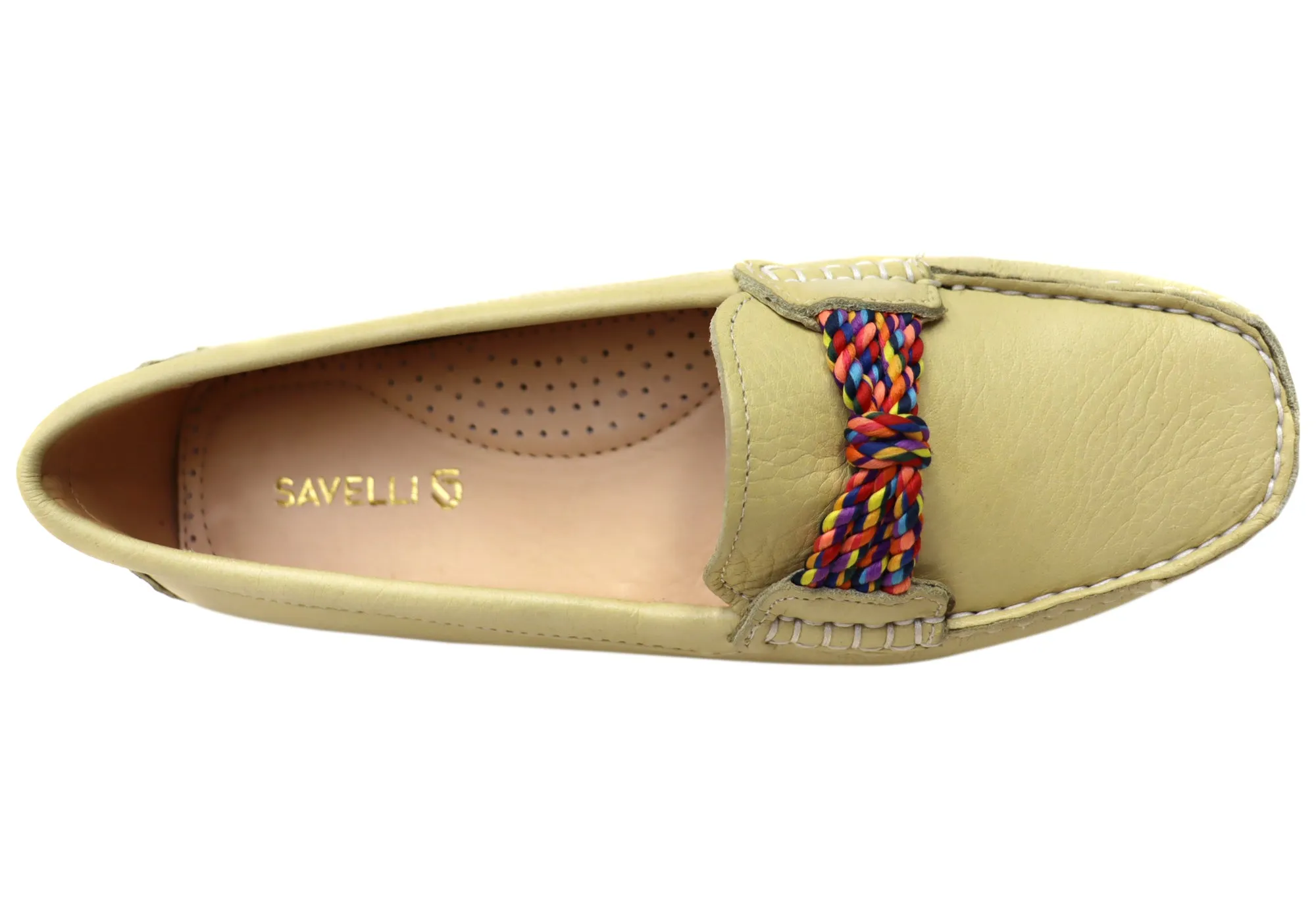 Savelli Erin Damen Bequeme Leder-Loafer Schuhe Hergestellt in Brasilien Savelli Schuhe