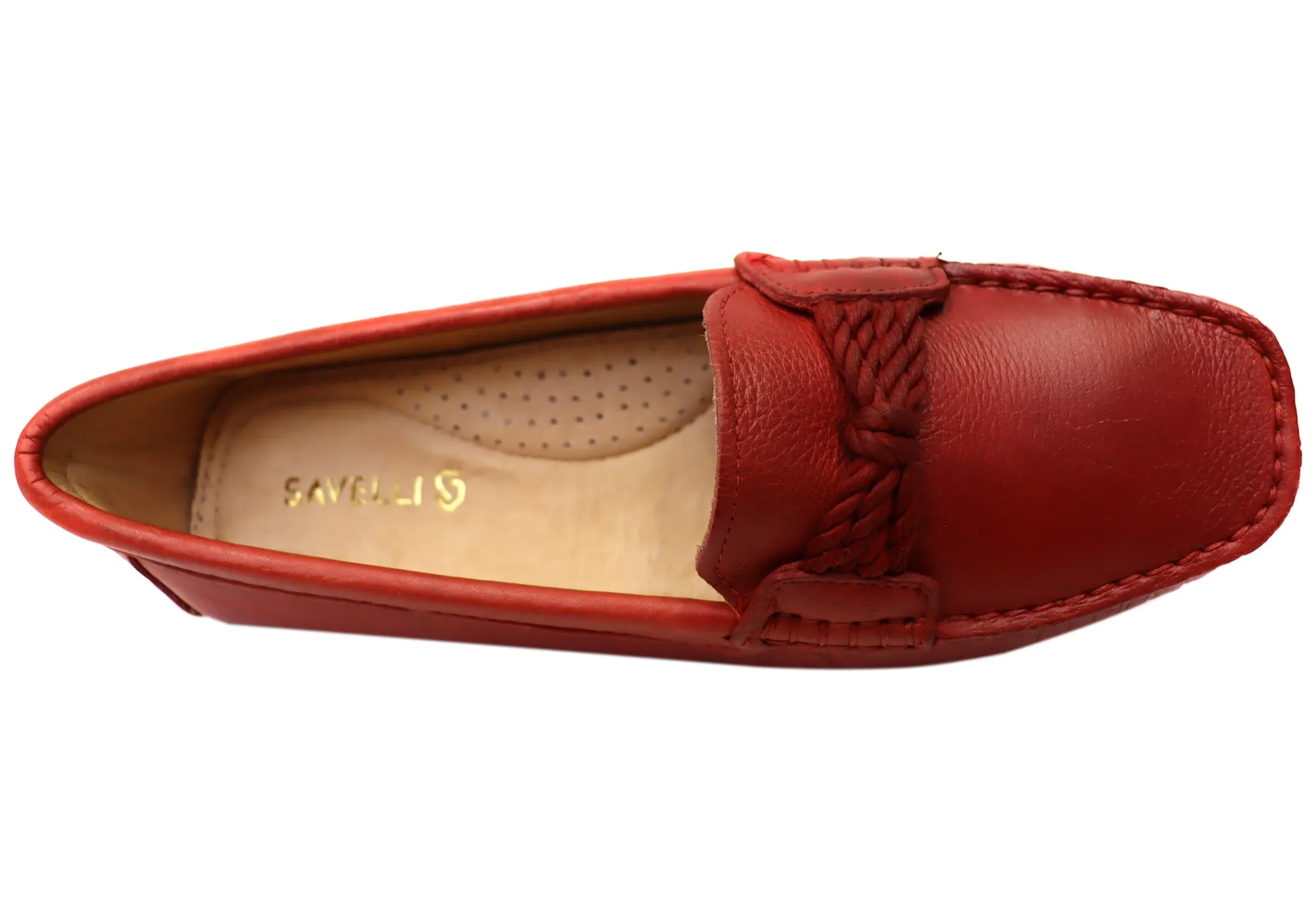 Savelli Erin Damen Bequeme Leder-Loafer Schuhe Hergestellt in Brasilien Savelli Schuhe