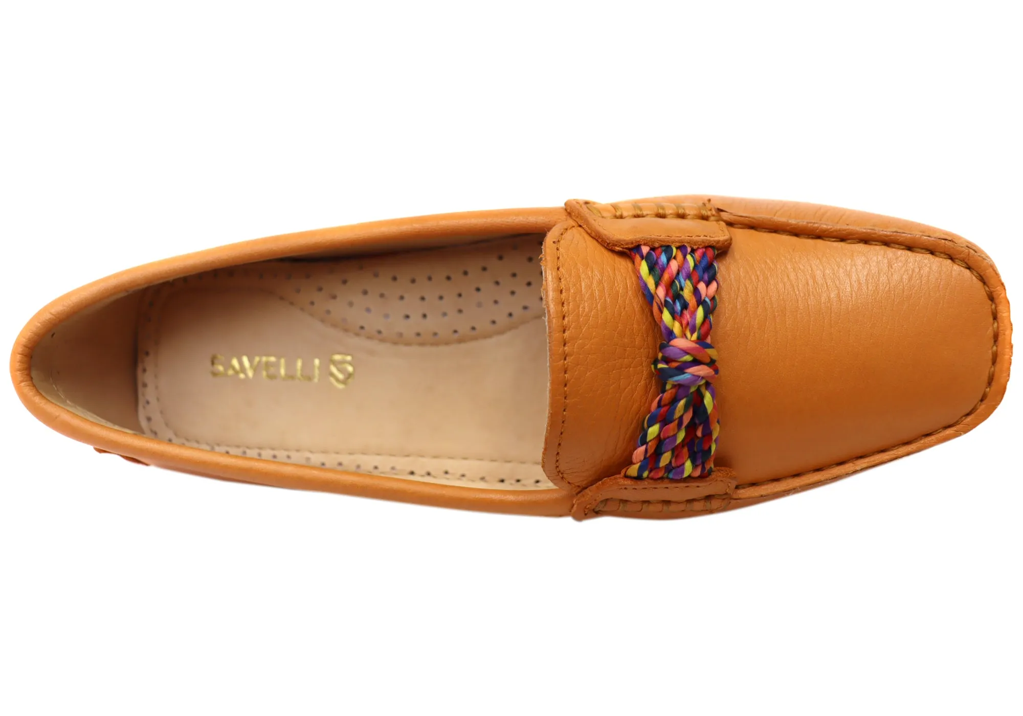 Savelli Erin Damen Bequeme Leder-Loafer Schuhe Hergestellt in Brasilien Savelli Schuhe