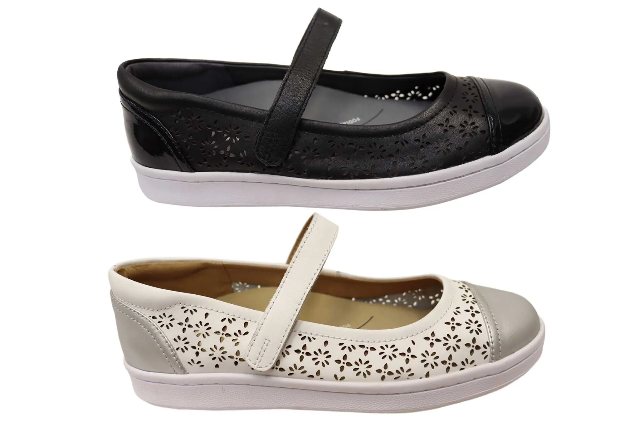 Scholl Orthaheel Damen Rhonda Punch Mary Jane Stützlederschuhe Scholl Orthaheel Schuhe
