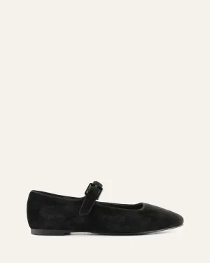 SERAFINA CASUAL FLATS SCHWARZER SAMT