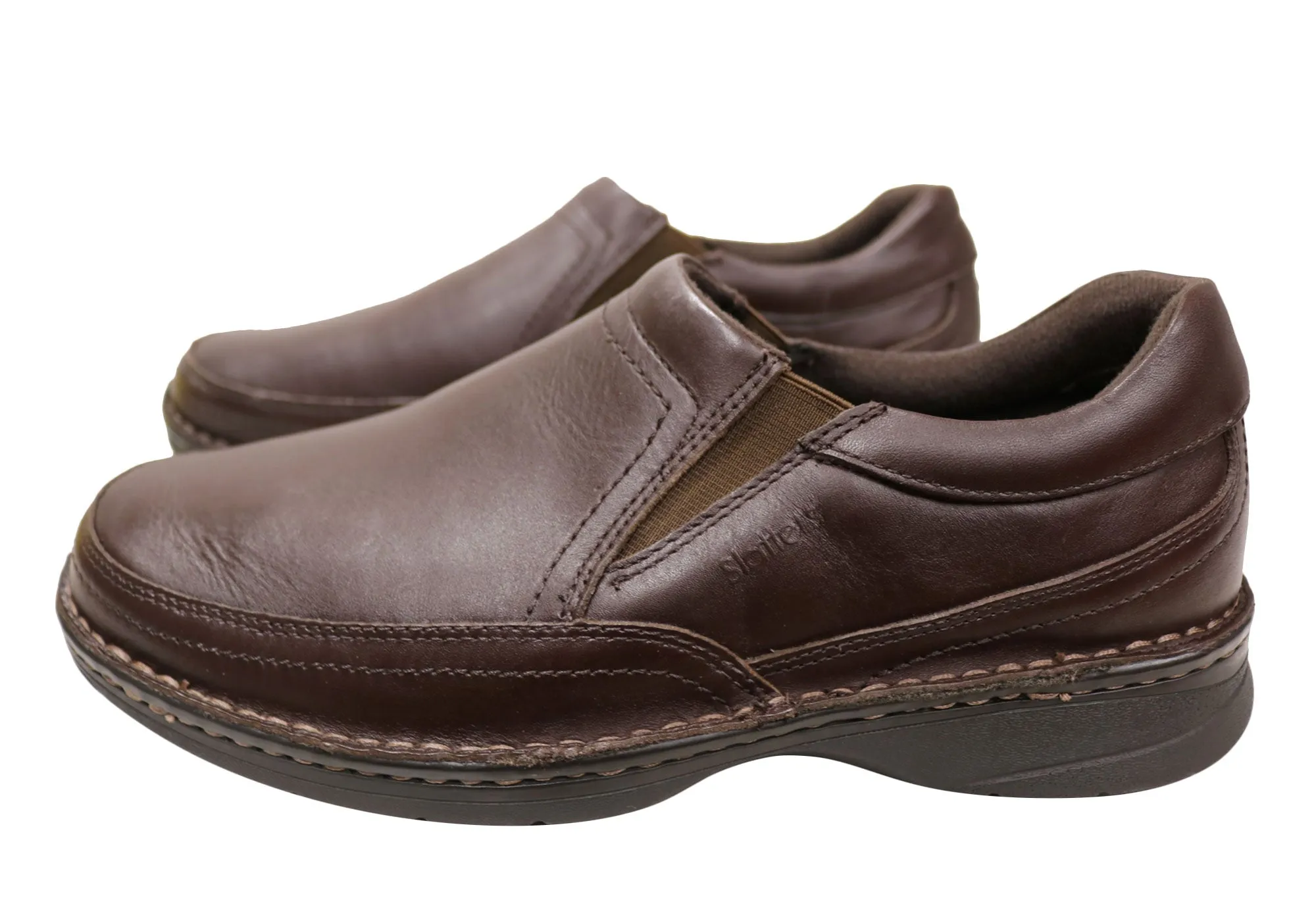 Slatters Accord Herren Weite Passform Schlupf-Leder Komfort Wanderschuhe Slatters Schuhe