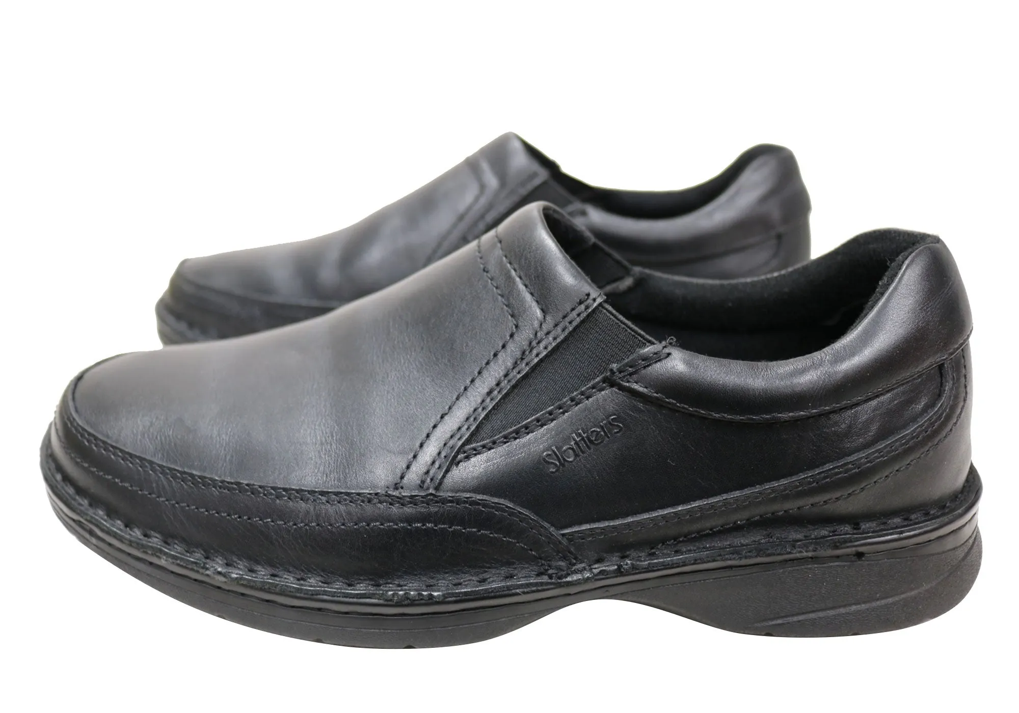 Slatters Accord Herren Weite Passform Schlupf-Leder Komfort Wanderschuhe Slatters Schuhe