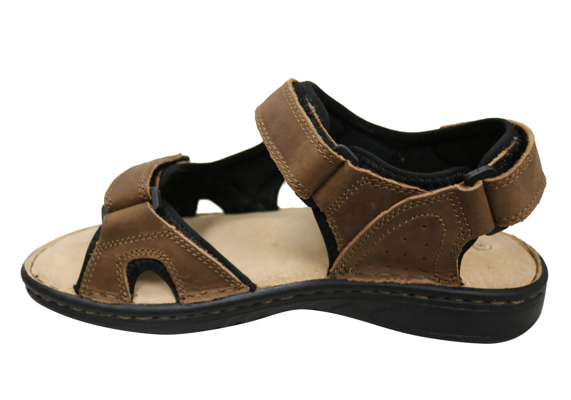 Slatters Kingsmen Herren Bequeme Verstellbare Ledersandalen Slatters Schuhe