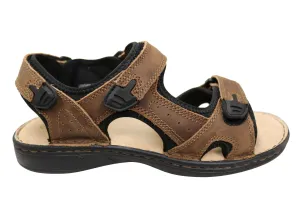 Slatters Kingsmen Herren Bequeme Verstellbare Ledersandalen Slatters Schuhe