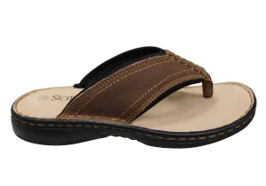 Slatters Kyte Herren Bequeme Leder-Thongs Flip-Flops Slatters Schuhe