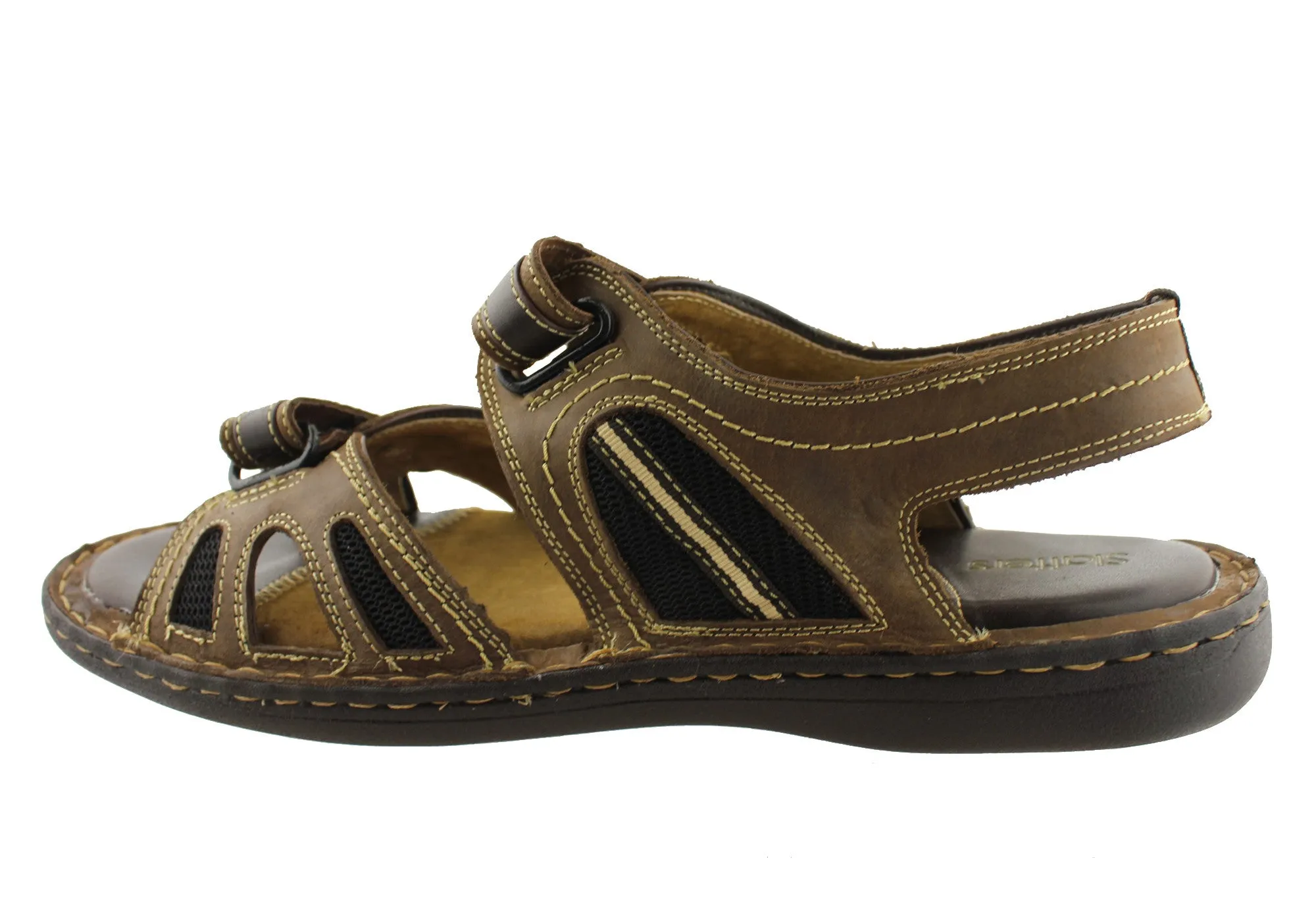 Slatters Noosa Herren Leder Sandalen mit verstellbarem Riemen Slatters Schuhe