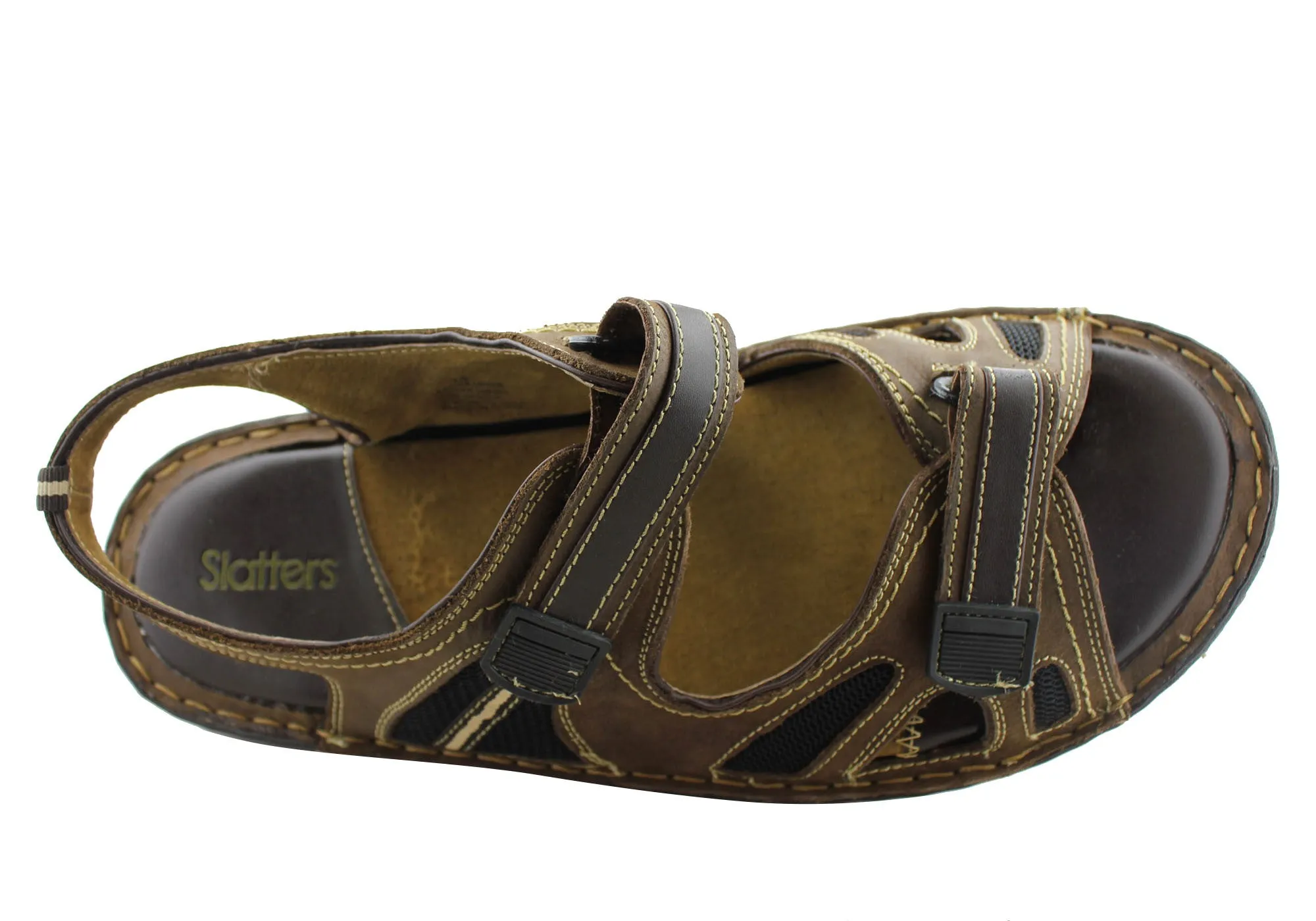 Slatters Noosa Herren Leder Sandalen mit verstellbarem Riemen Slatters Schuhe