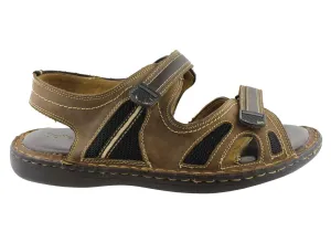 Slatters Noosa Herren Leder Sandalen mit verstellbarem Riemen Slatters Schuhe