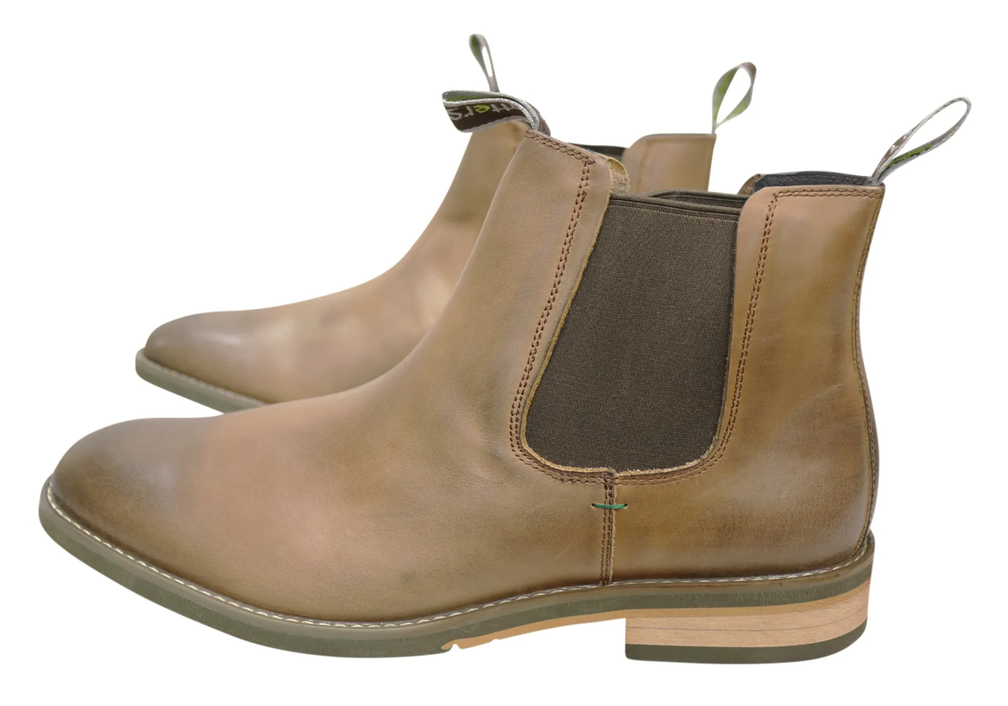 Slatters Optimum Herren Bequeme Leder Chelsea Stiefel zum Reinziehen Slatters Schuhe