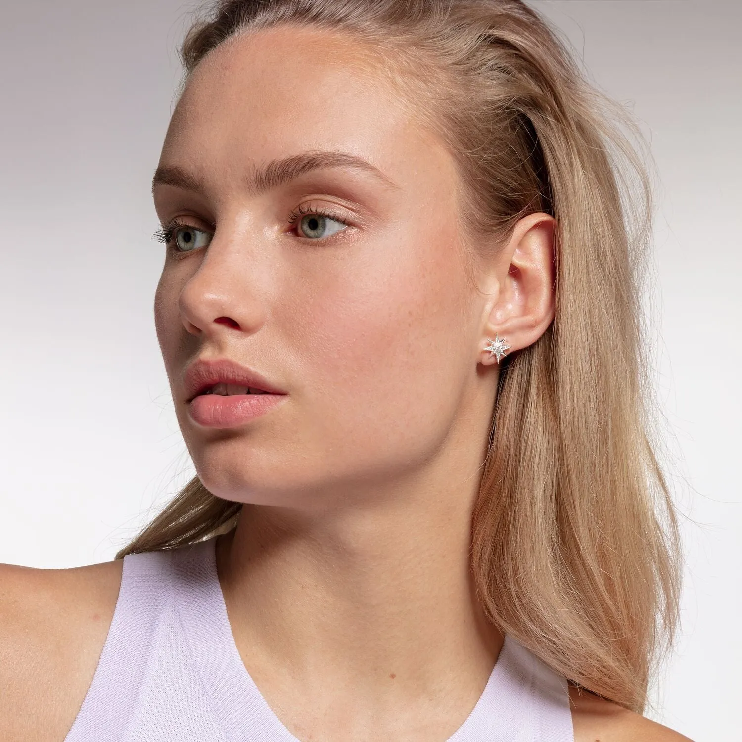 Thomas Sabo Damen Ohrringe Ohrstecker Stern Silber
