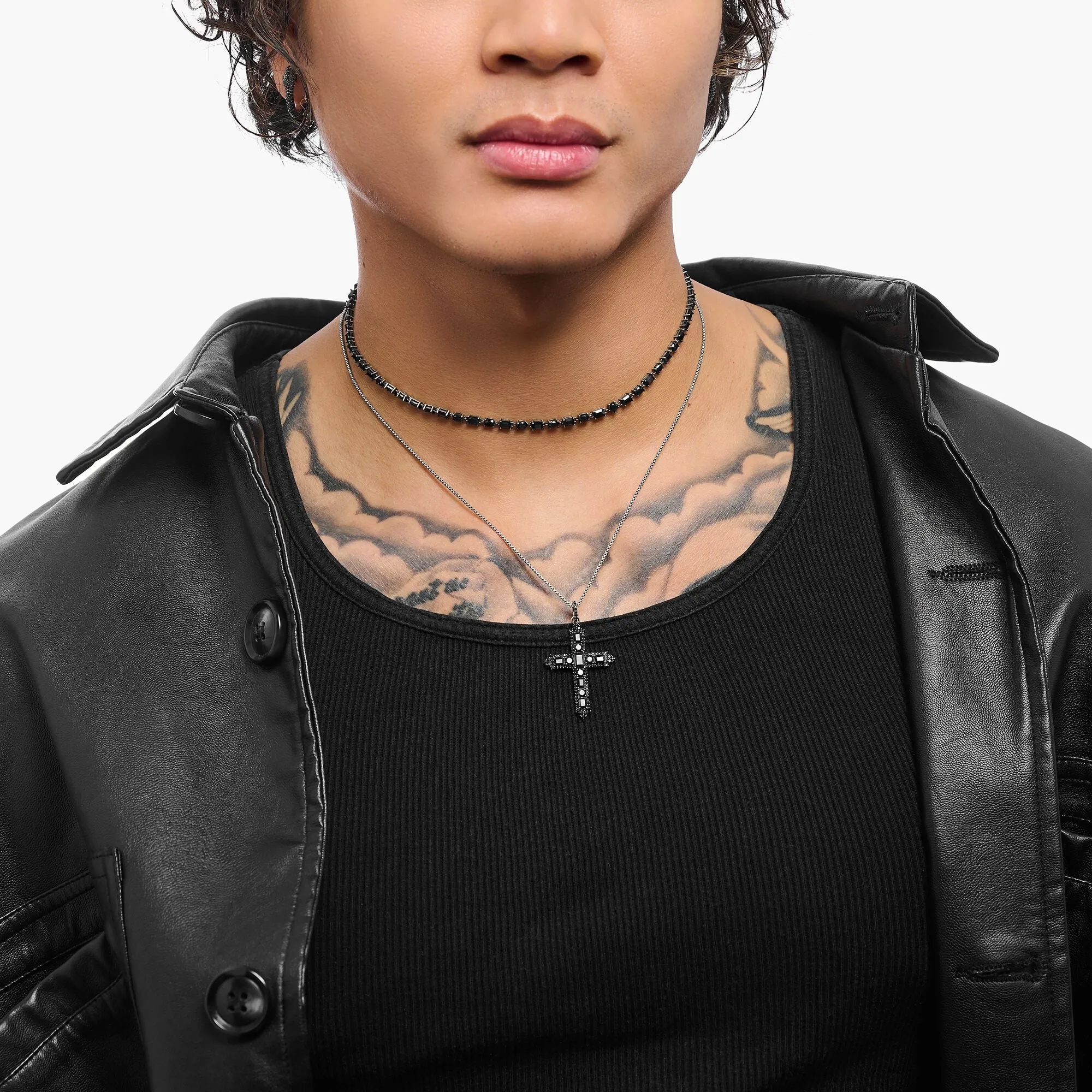 Thomas Sabo Damen Halsketten Choker-Kette mit schwarzen Zirkonia