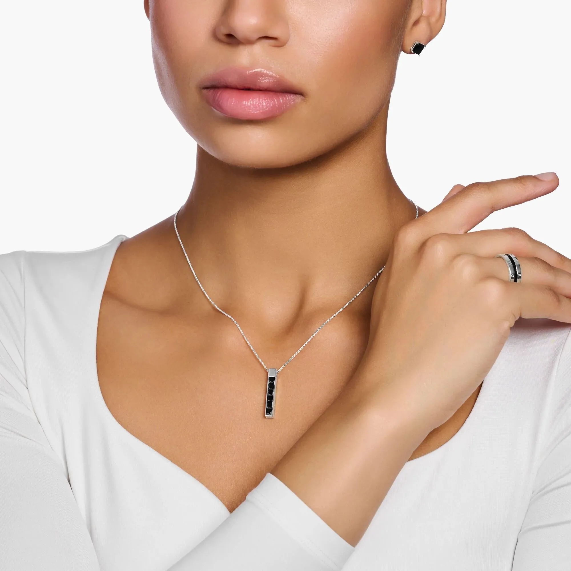 Thomas Sabo Damenketten Heritage Black Bar Halskette