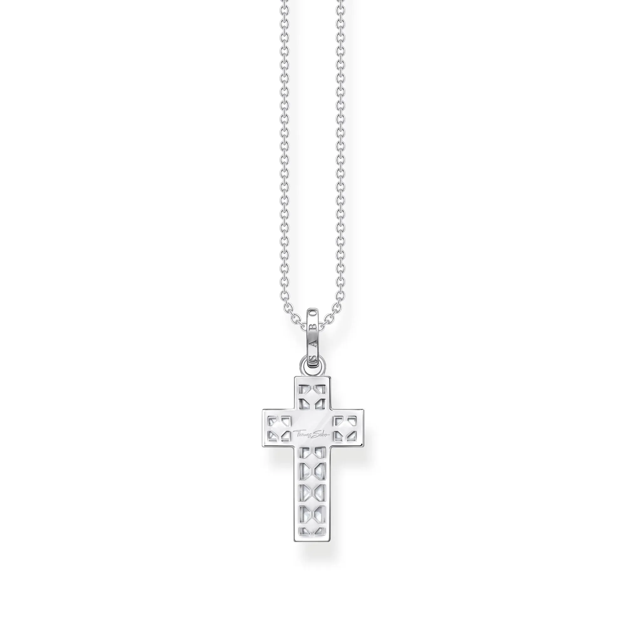Thomas Sabo Damenketten Heritage Kreuz Halskette mit weißen Steinen