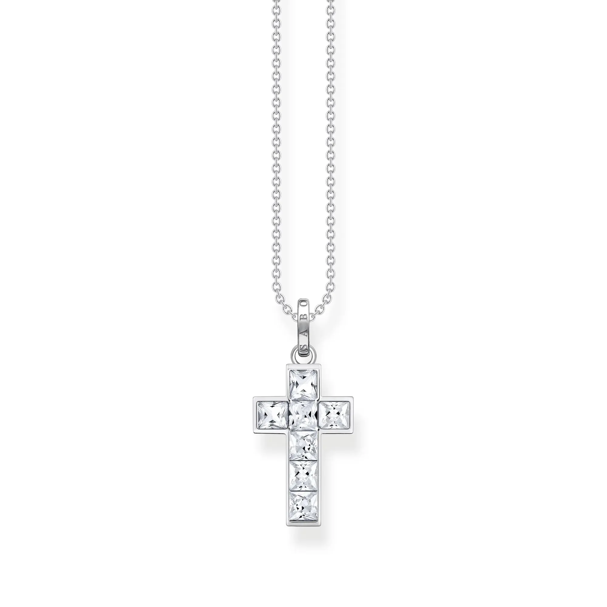 Thomas Sabo Damenketten Heritage Kreuz Halskette mit weißen Steinen