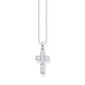 Thomas Sabo Damenketten Heritage Kreuz Halskette mit weißen Steinen