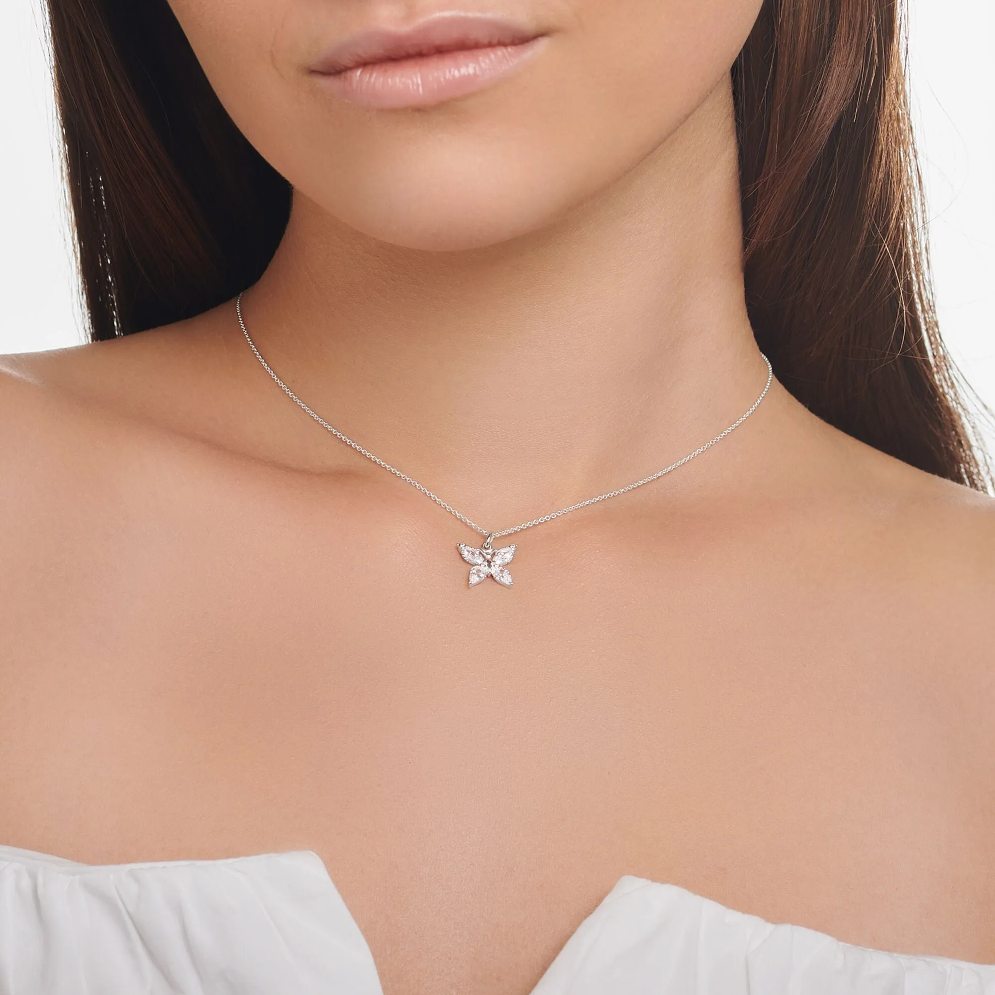 Thomas Sabo Damen Halsketten Halskette Schmetterling Silber