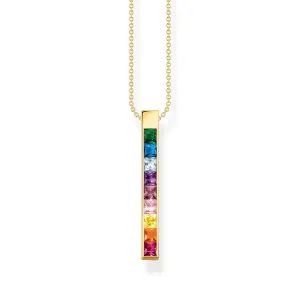 Thomas Sabo Damenketten Halskette bunte Steine Gold