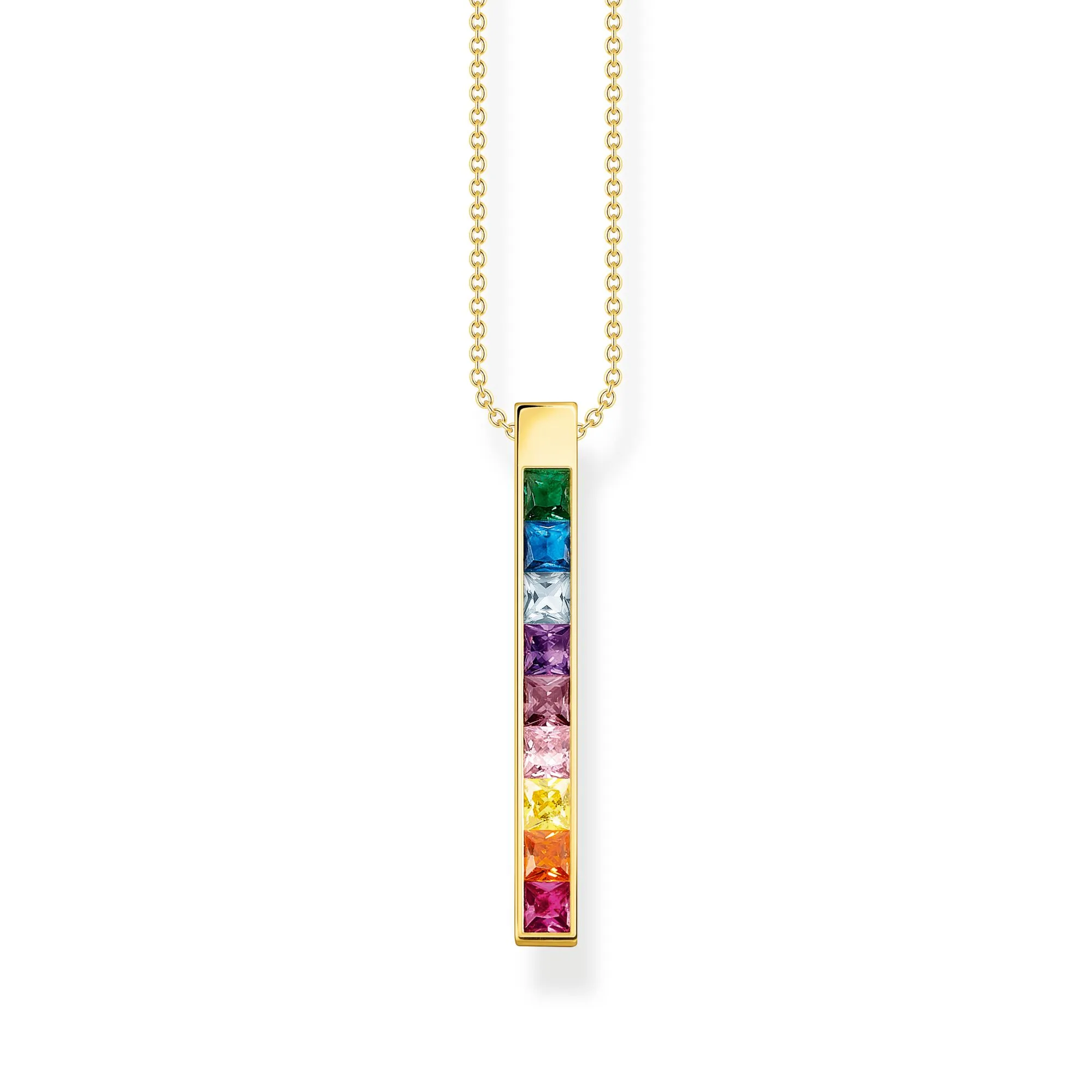 Thomas Sabo Damenketten Halskette bunte Steine Gold