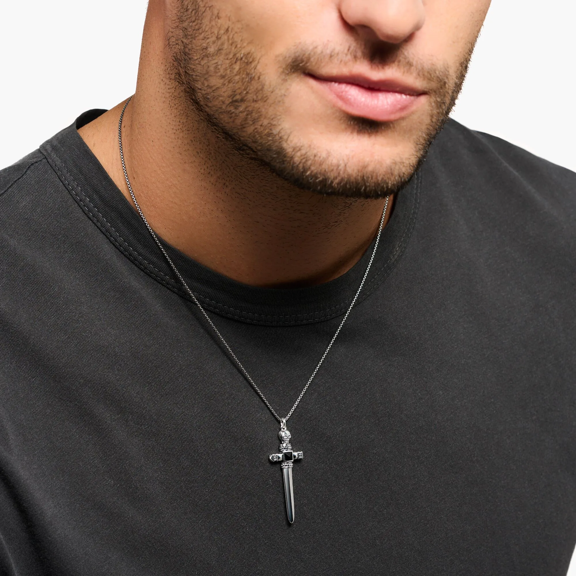 Thomas Sabo Damen Halsketten Kette Schwert Silber