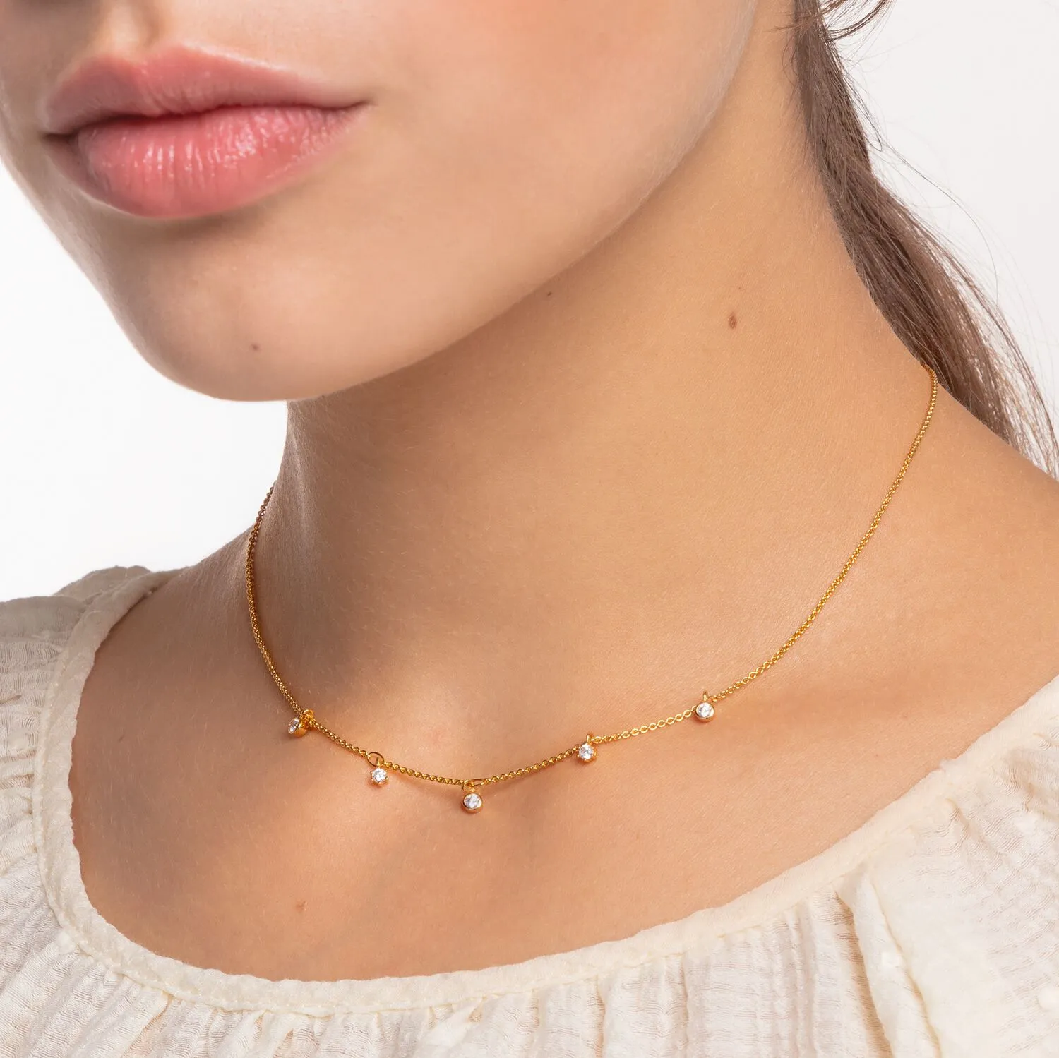 Thomas Sabo Damenketten Halskette mit weißen Steinen