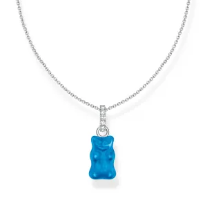 Thomas Sabo Damenketten Halskette mit blauem Goldbären-Anhänger und Zirkonia