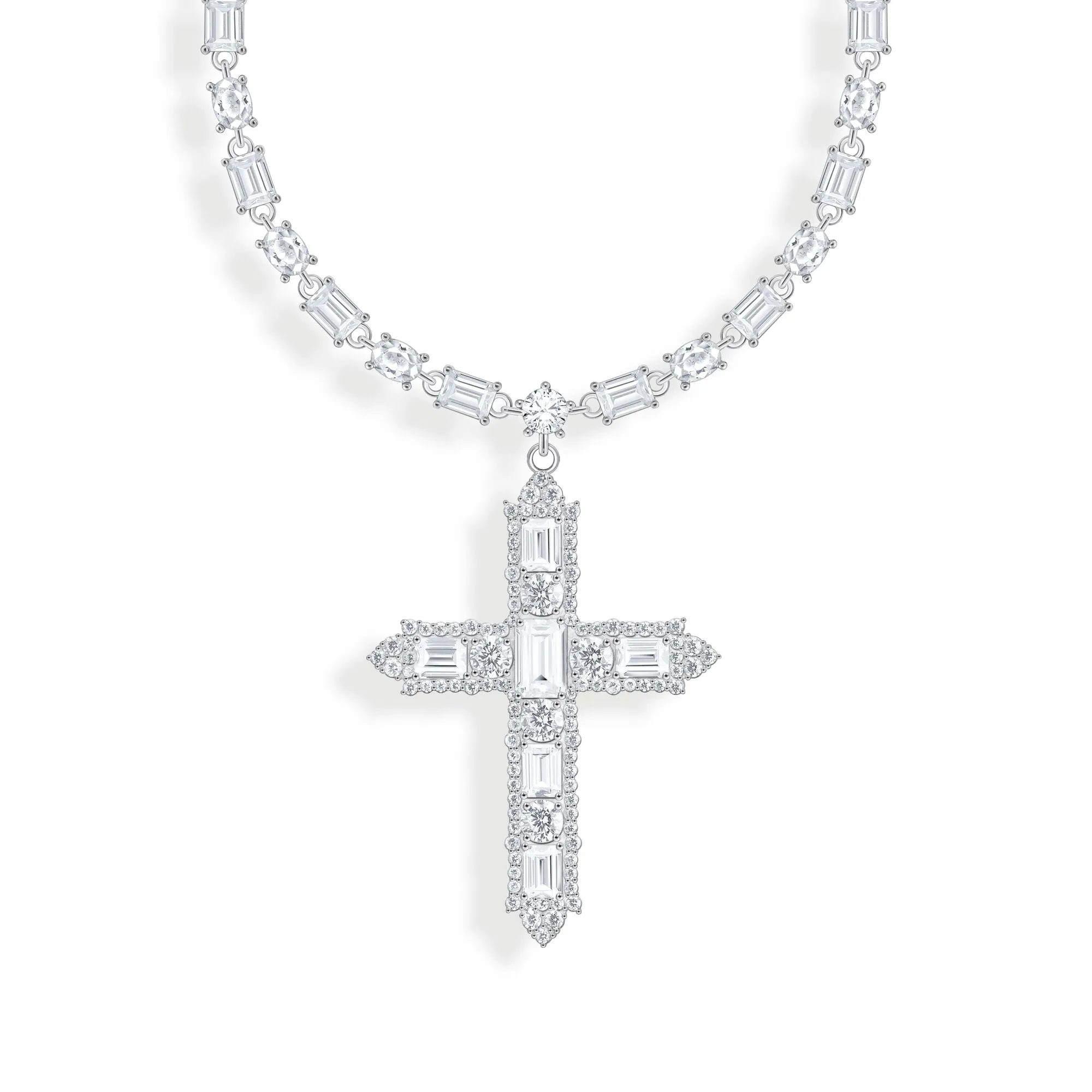 Thomas Sabo Damen Halsketten Halskette mit Kreuzanhänger und Zirkonia