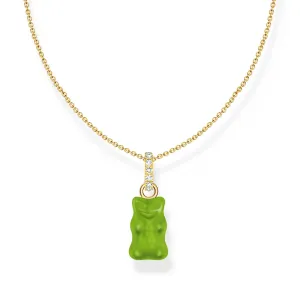 Thomas Sabo Damen Halskette Halskette mit grünem Goldbären-Anhänger und Zirkonia