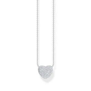 Thomas Sabo Damenketten Halskette mit Herz-Anhänger und weißen Zirkonia