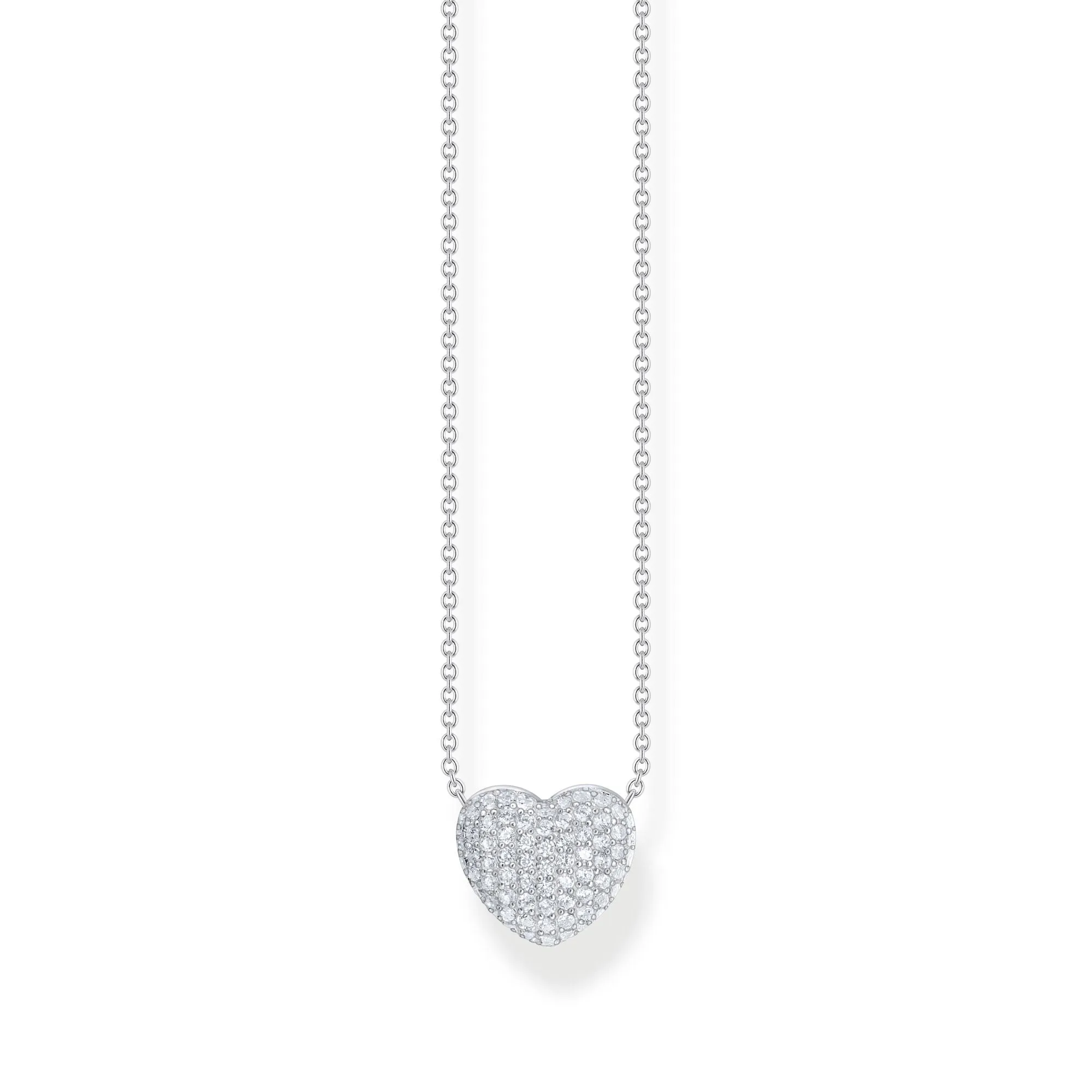 Thomas Sabo Damenketten Halskette mit Herz-Anhänger und weißen Zirkonia