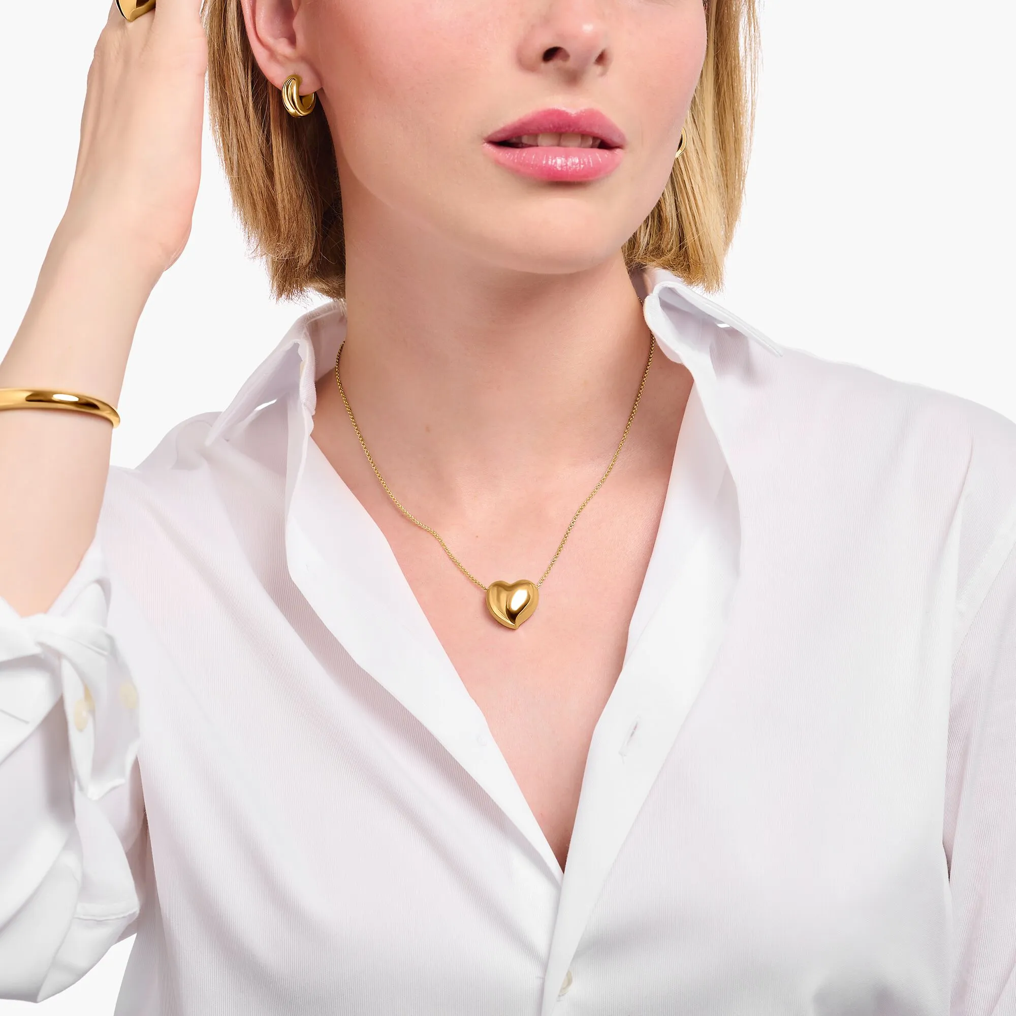 Thomas Sabo Damenketten Halskette mit Herz-Anhänger Gold