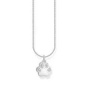Thomas Sabo Damen Halsketten Halskette mit Pfotenanhänger und weißen Zirkonia