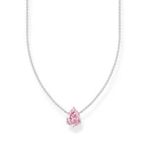 Thomas Sabo Damenketten Halskette mit rosafarbenem tropfenförmigem Anhänger