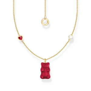 Thomas Sabo Damenketten Halskette mit Anhänger aus Rotgoldbären & Süßwasserperle