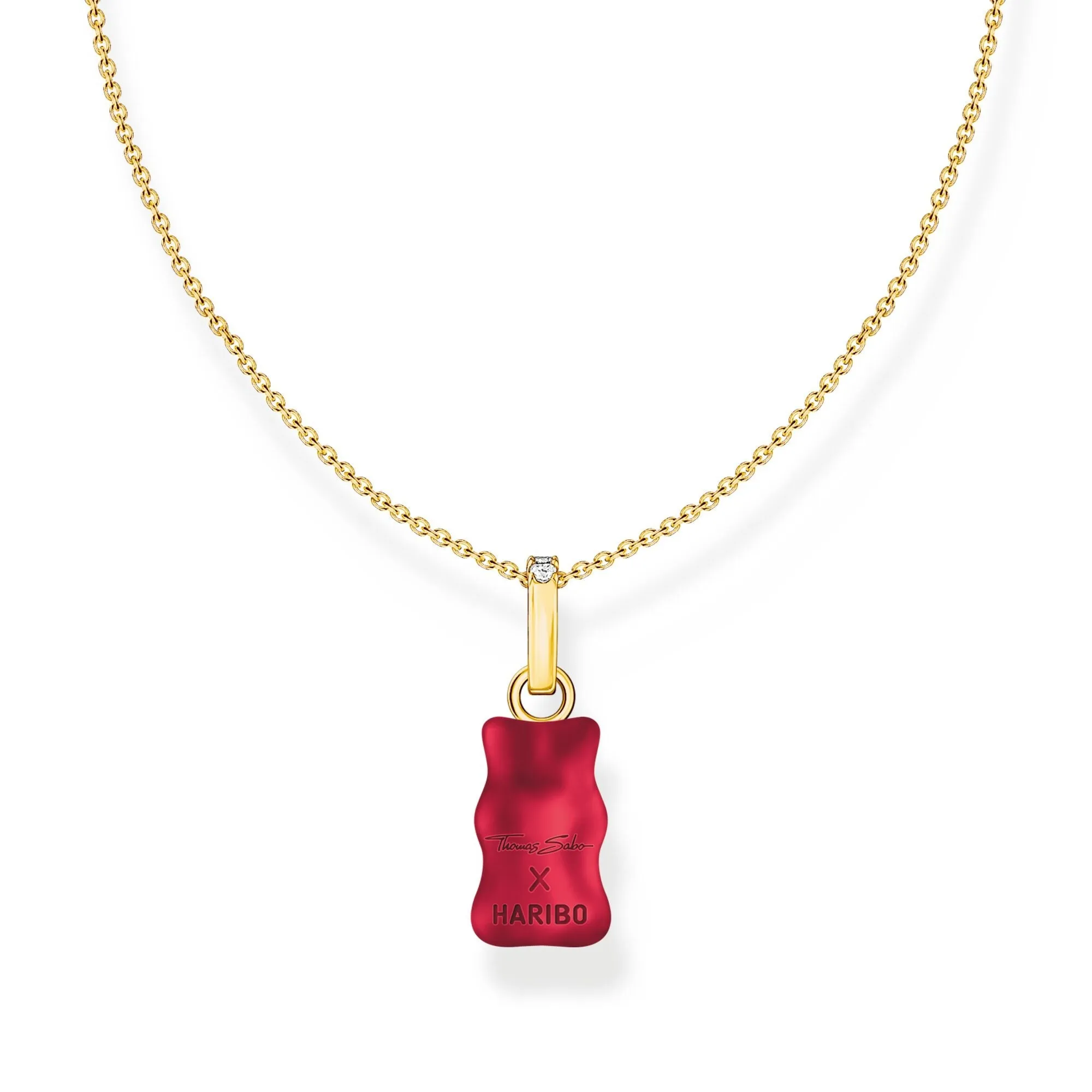 Thomas Sabo Damen Halsketten Halskette mit Rotgoldbär-Anhänger und Zirkonia