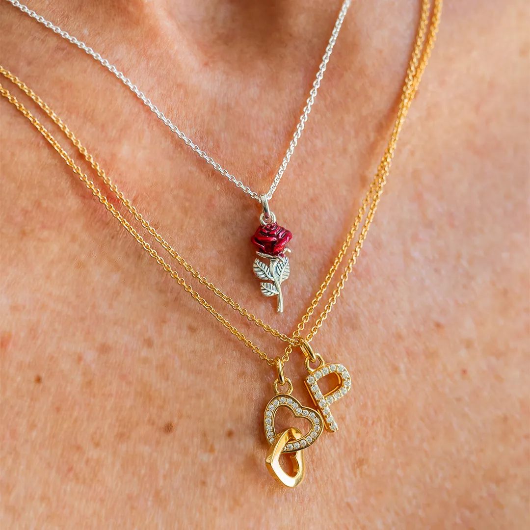 Thomas Sabo Damenketten Halskette mit rotem Rosenanhänger