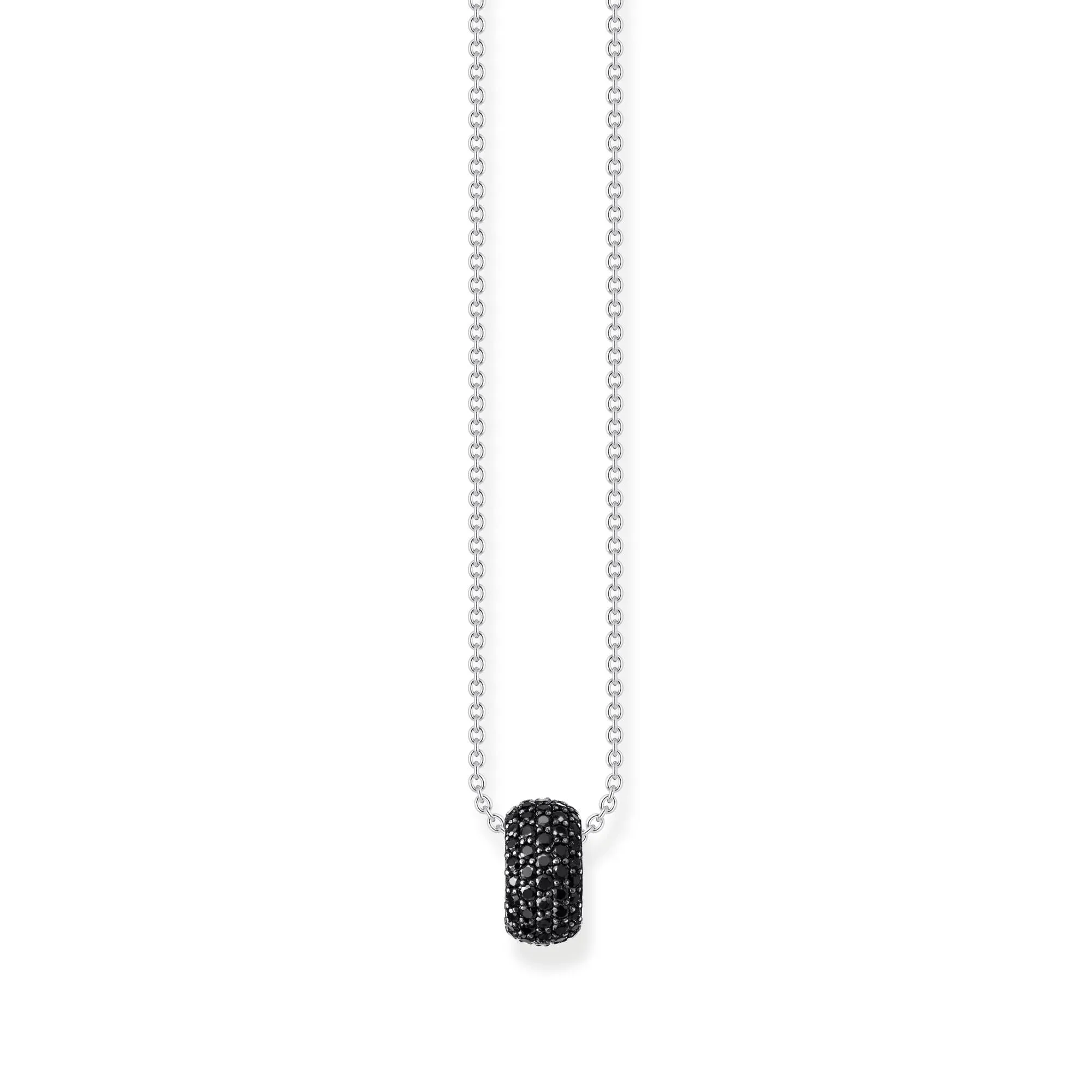 Thomas Sabo Damenketten Halskette mit Ringanhänger und schwarzen Zirkonia