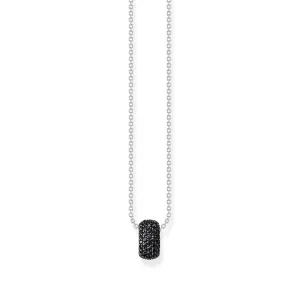 Thomas Sabo Damenketten Halskette mit Ringanhänger und schwarzen Zirkonia
