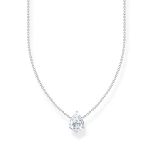 Thomas Sabo Damenketten Halskette mit silbernem tropfenförmigem Anhänger