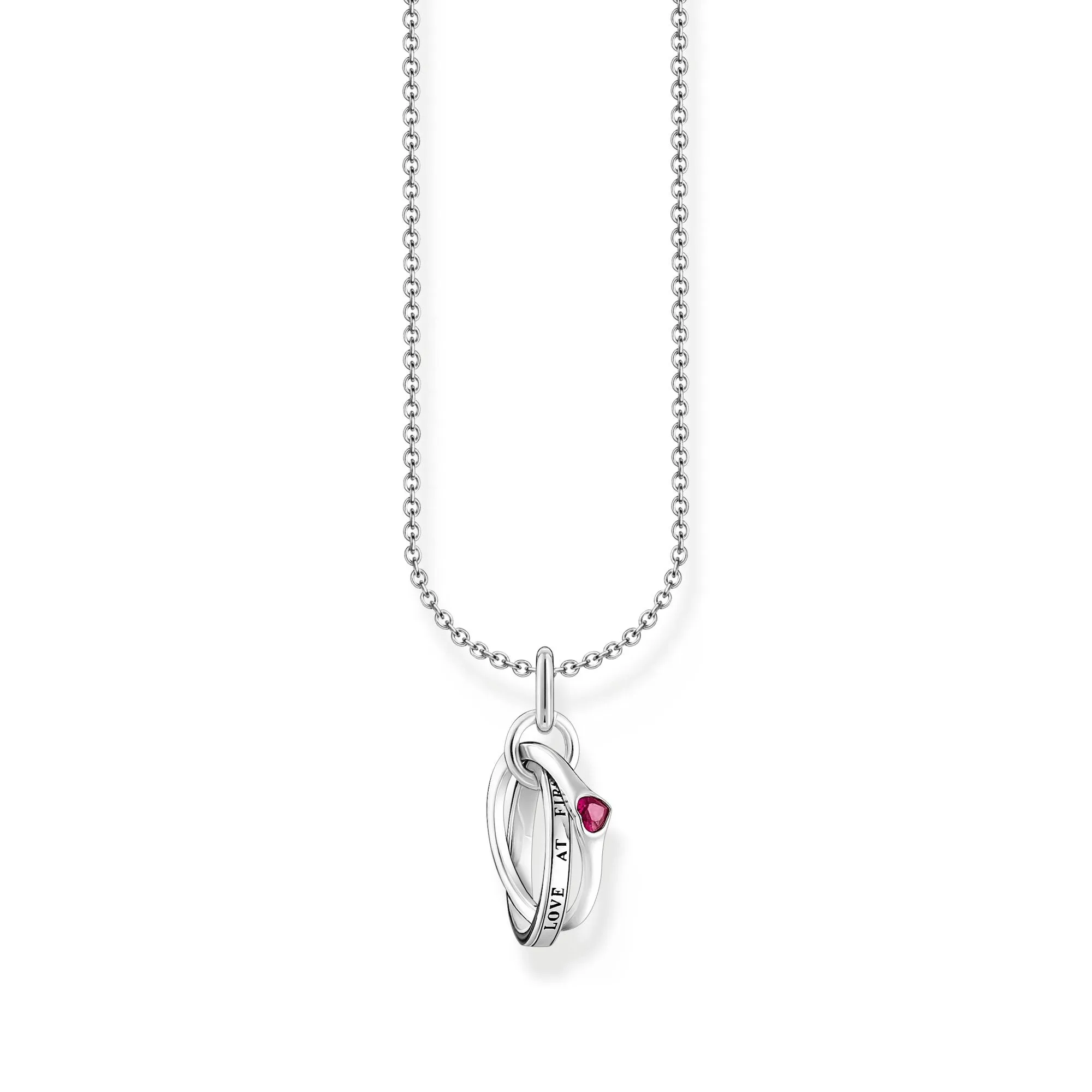 Thomas Sabo Damenketten Halskette mit Together-Ring Anhänger - Silber