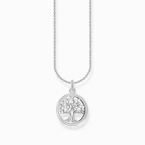 Thomas Sabo Damenketten Halskette mit Baum der Liebe Anhänger und weißen Zirkonia