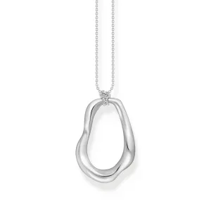 Thomas Sabo Damenketten Halskette mit Wellenförmigem Anhänger in Silber
