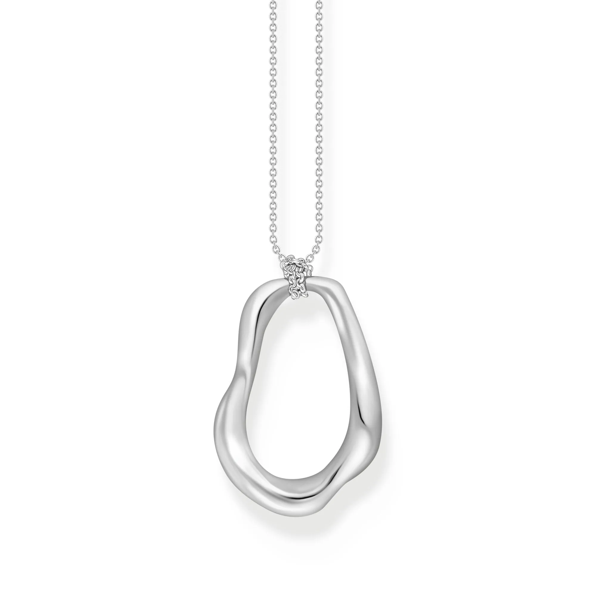 Thomas Sabo Damenketten Halskette mit Wellenförmigem Anhänger in Silber