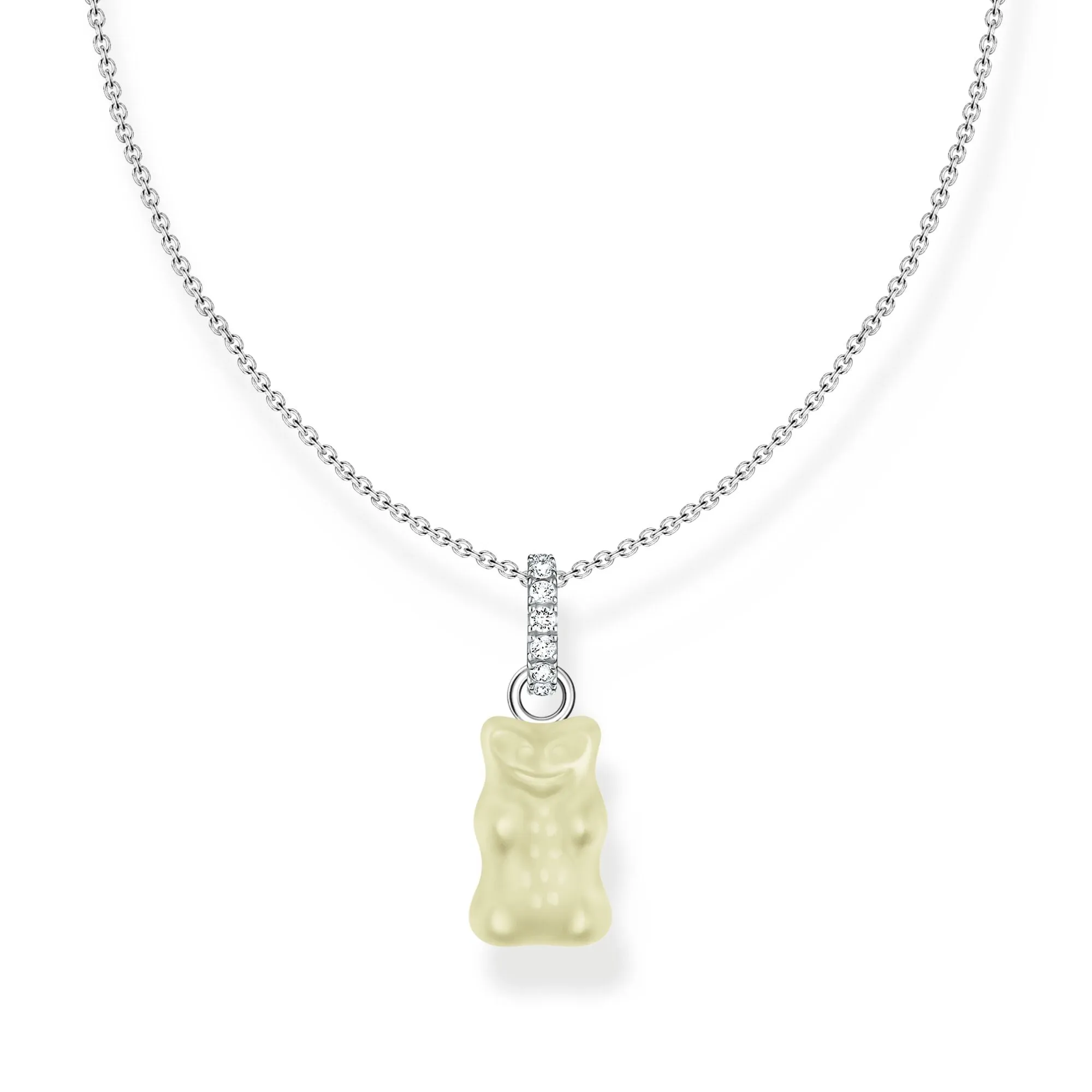 Thomas Sabo Damenketten Halskette mit Weißgoldbären-Anhänger und Zirkonia