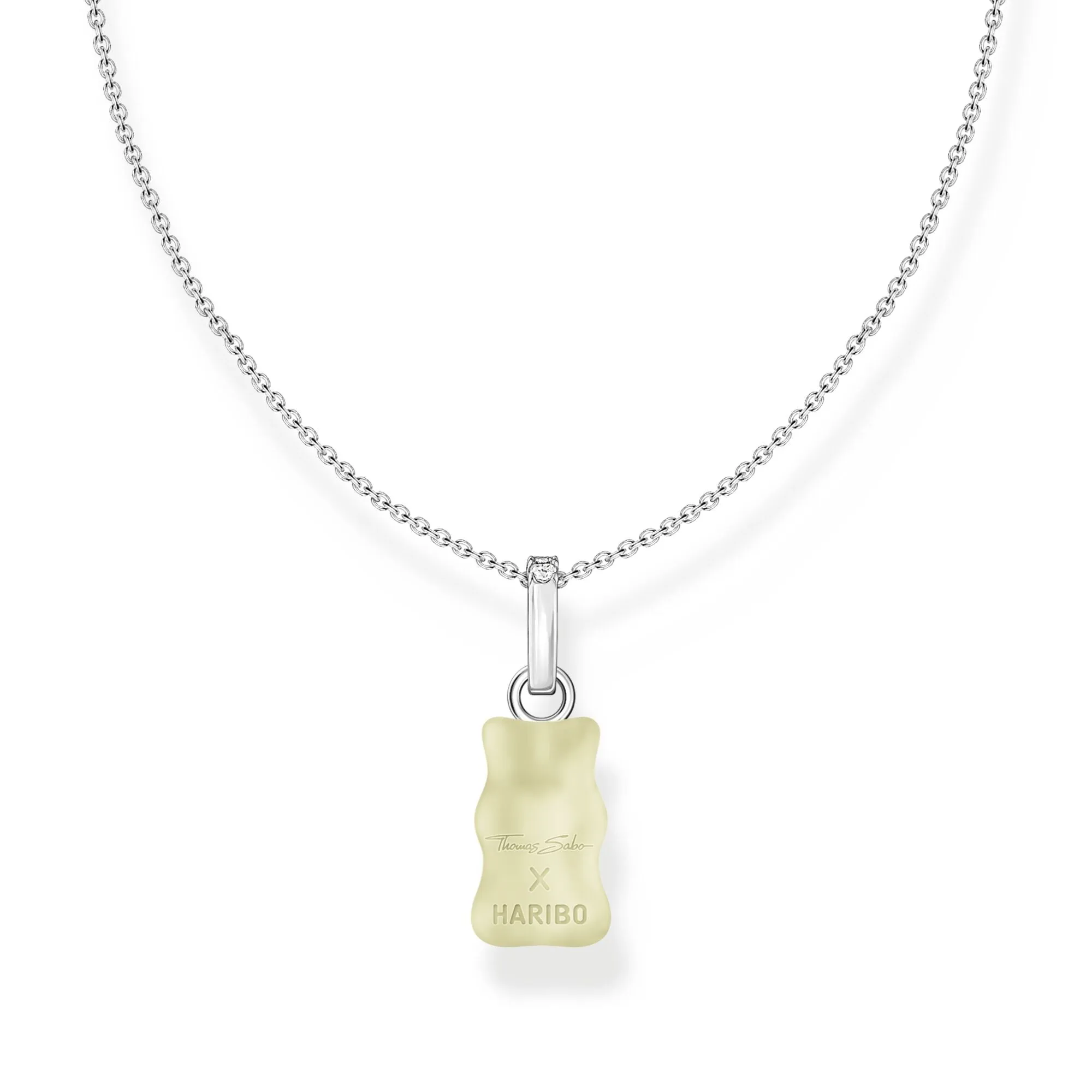 Thomas Sabo Damenketten Halskette mit Weißgoldbären-Anhänger und Zirkonia