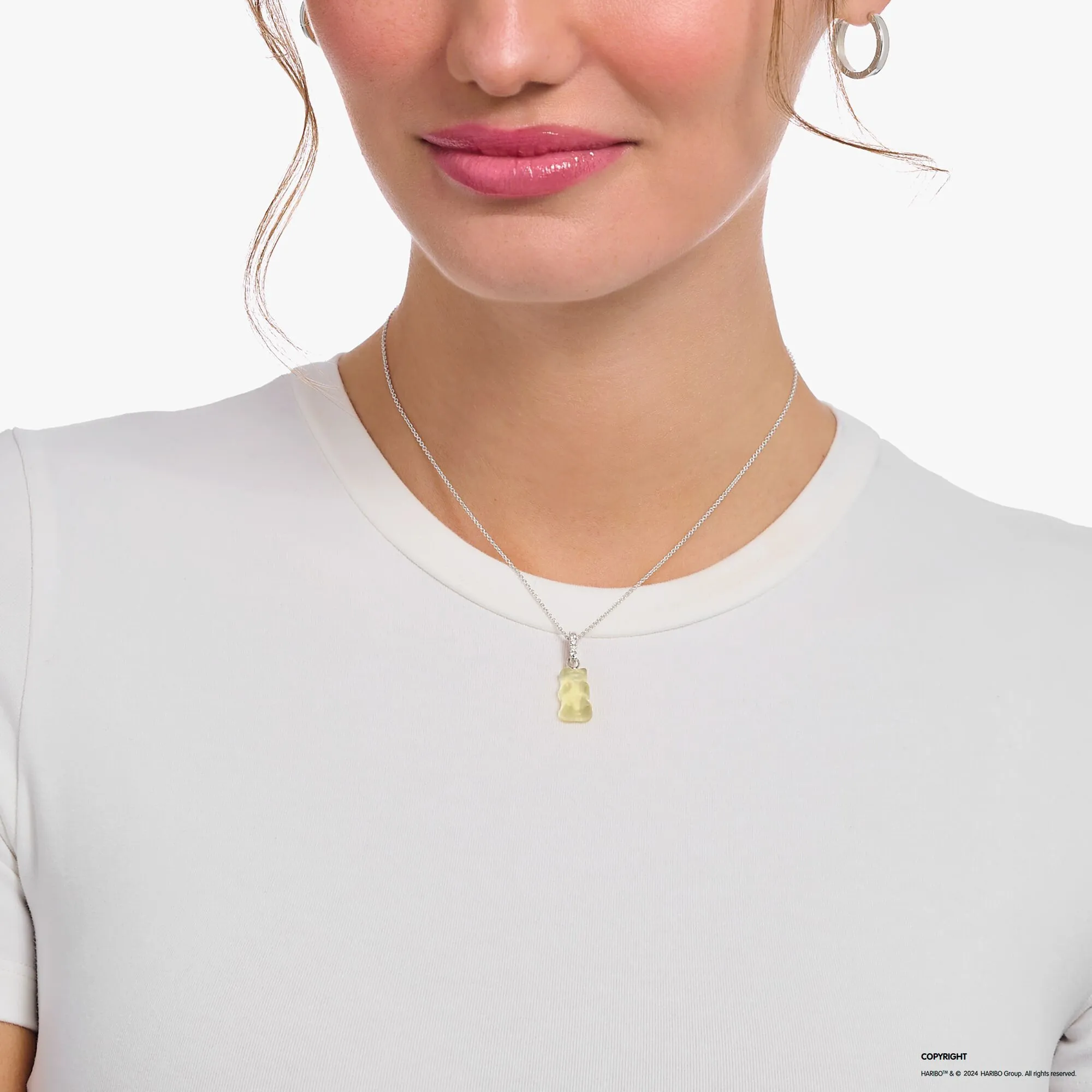 Thomas Sabo Damenketten Halskette mit Weißgoldbären-Anhänger und Zirkonia