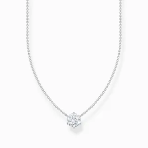 Thomas Sabo Damenketten Halskette mit weißem Zirkonia-Anhänger