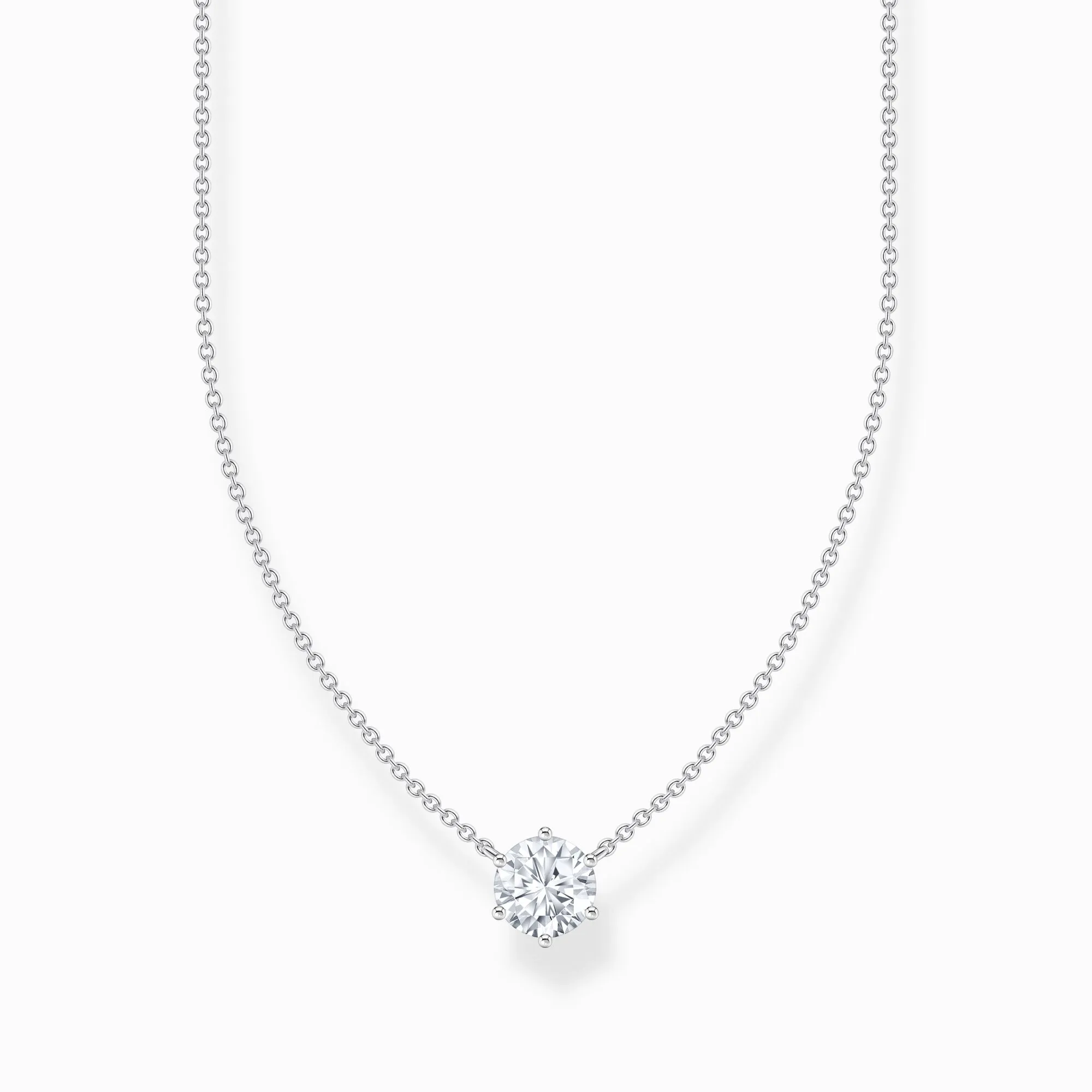 Thomas Sabo Damenketten Halskette mit weißem Zirkonia-Anhänger