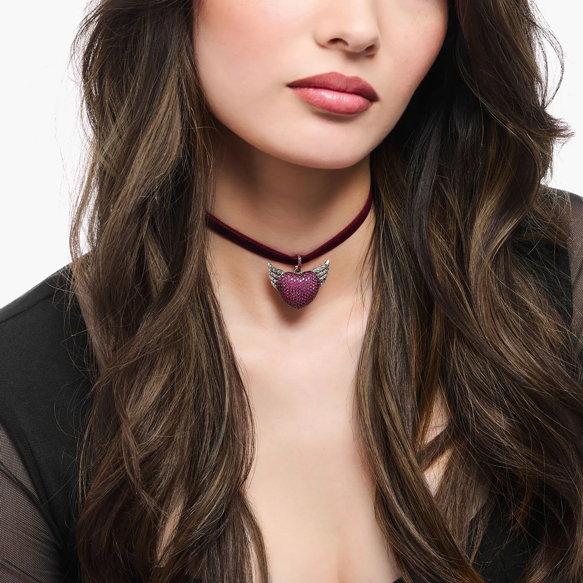 Thomas Sabo Damen Halsketten Samtchoker in Rot