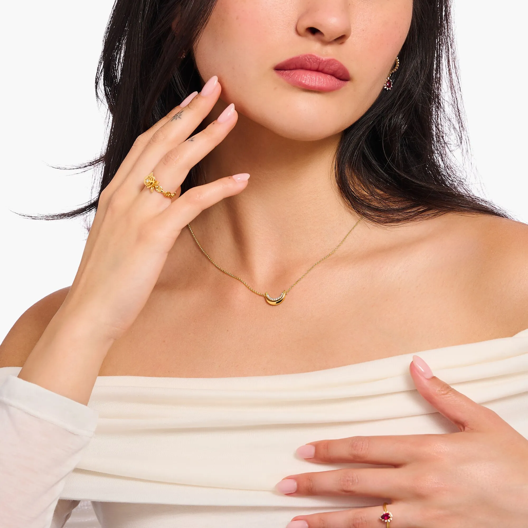 Thomas Sabo Damenketten Romantik-Kette mit Anhänger Mond